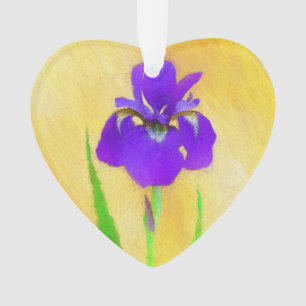 Peinture Iris à pois pourpre - Chien original mign