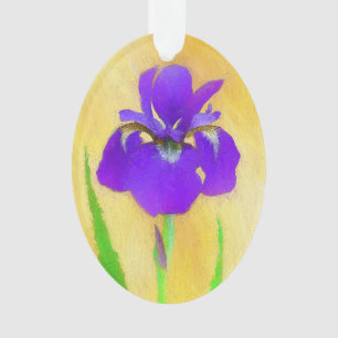 Peinture Iris à pois pourpre - Chien original mign