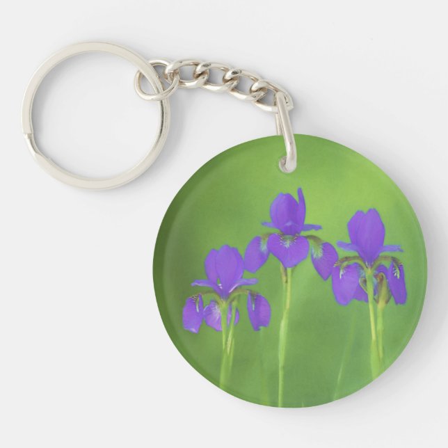 Peinture Iris Violet - Art Fleur Originale (Devant)