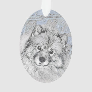 Peinture Keeshond Beth - Joli art original chien