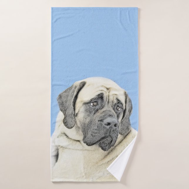 Peinture Mastiff (Fawn) anglaise - Art Chien origi (Serviette de bain)