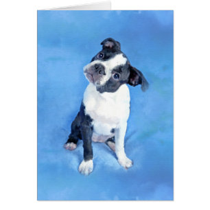 Peinture mignonne de chiot de Boston Terrier