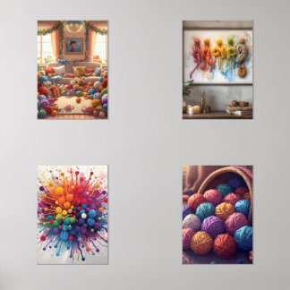 Peinture murale en fils coloré - Crochet et Knitti