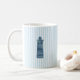Peinture nautique phare Bleu Bande d'Art Mug
