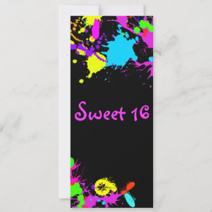 Peinture néon, Sweet Sixteen, invitation Bat Mitzv