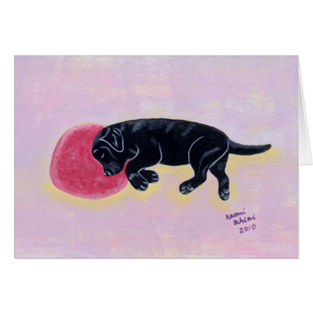 Peinture noire de sommeil de Labrador (Devant horizontal)
