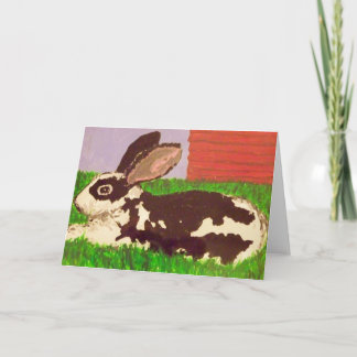 Peinture noire et blanche de lapin sur la carte de