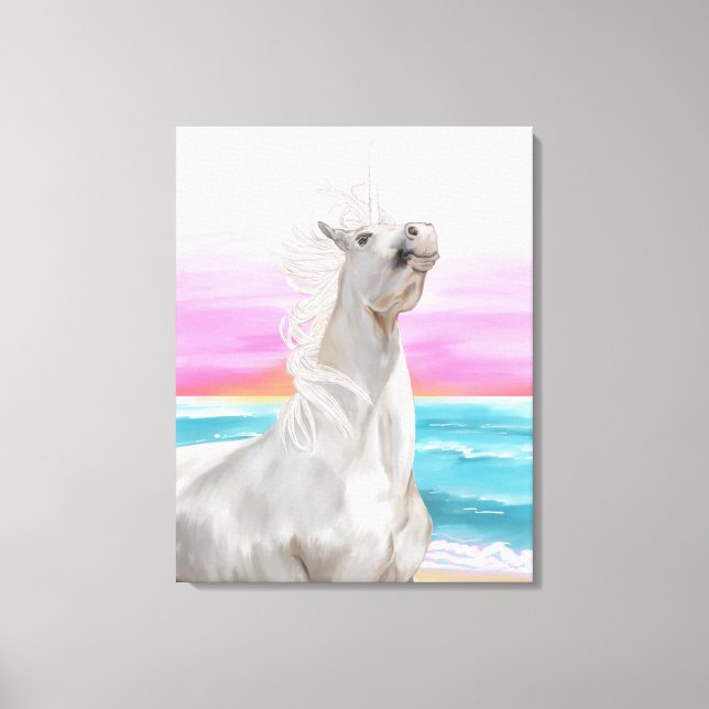 Peinture numérique à l'huile Unicorne sur toile (Recto)