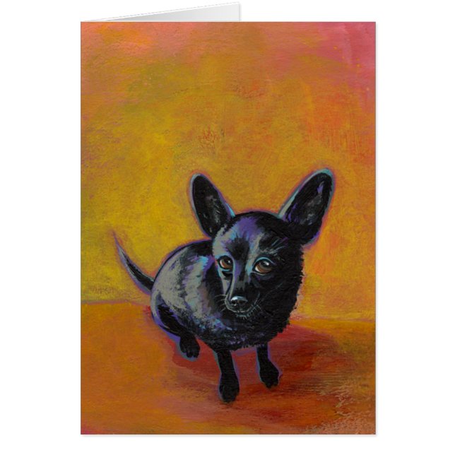 Peinture originale mignonne de chien noir d'art de (Devant)
