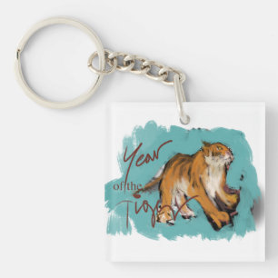 Peinture originale Tigre chinois Nom de l'année An