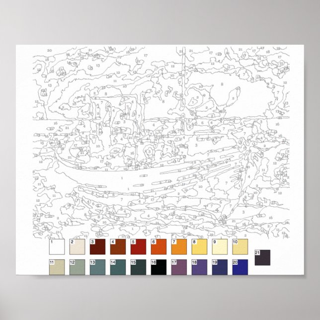 Peinture par numéros Poster : Bateau (Devant)