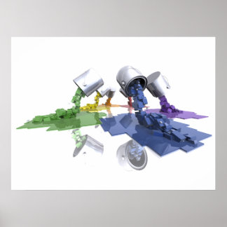 Peinture Pixels - affiche