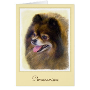Peinture Poméranienne Noir et Tan Art Chien origin