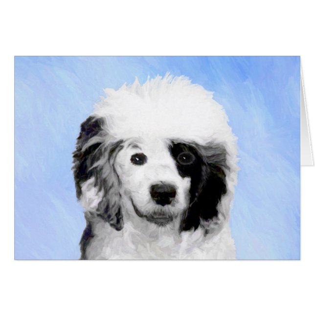 Peinture Portugaise de Chien d'Eau - Art original  (Devant horizontal)