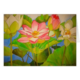Peinture rose d'art d'aquarelle de nénuphar de