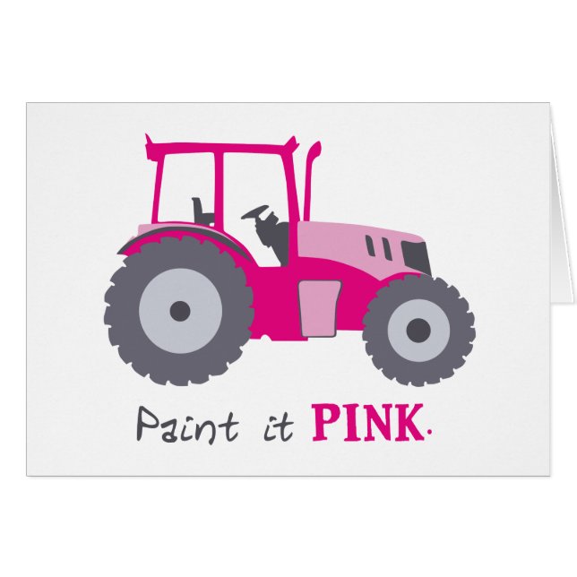 Peinture rose d'illustration de tracteur il rose ! (Devant horizontal)