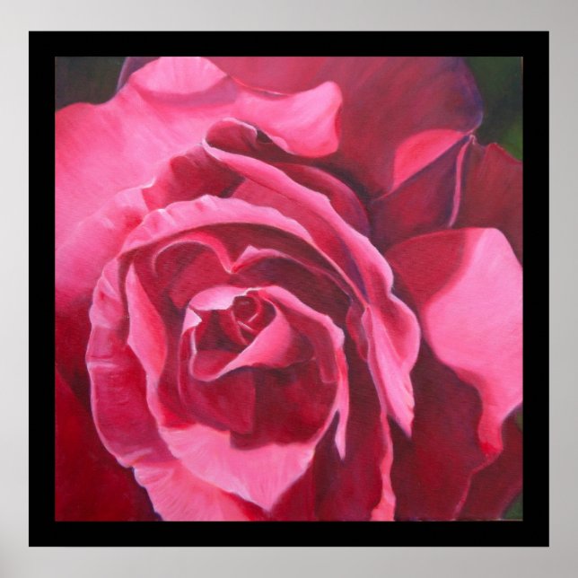 Peinture rose rose avec Poster d'art à la frontièr (Devant)