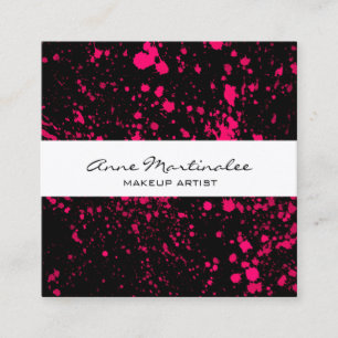 Peinture rose sur Carte de visite Carré noir