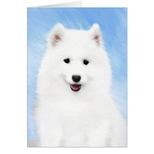 Peinture Samoyed Puppy - Jolie Art Original Chien