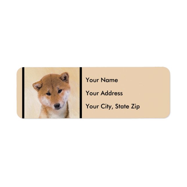 Peinture Shiba Inu (Rouge) - Art Chien original (Devant)