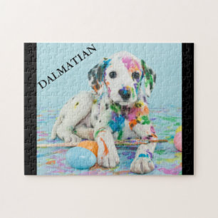 PEINTURE SPLATÉRÉ PUZZLE DALMATIQUE PUPPY. JIGSAW 
