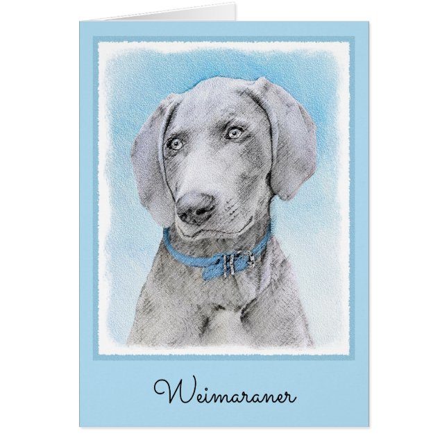 Peinture Weimaraner - Joli art original chien (Devant)