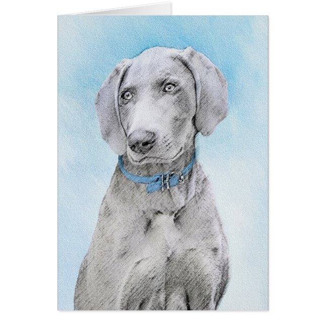Peinture Weimaraner - Joli art original chien (Devant)