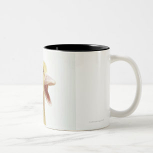 Pekin duck chick, head-shot Two-Tone coffee mug