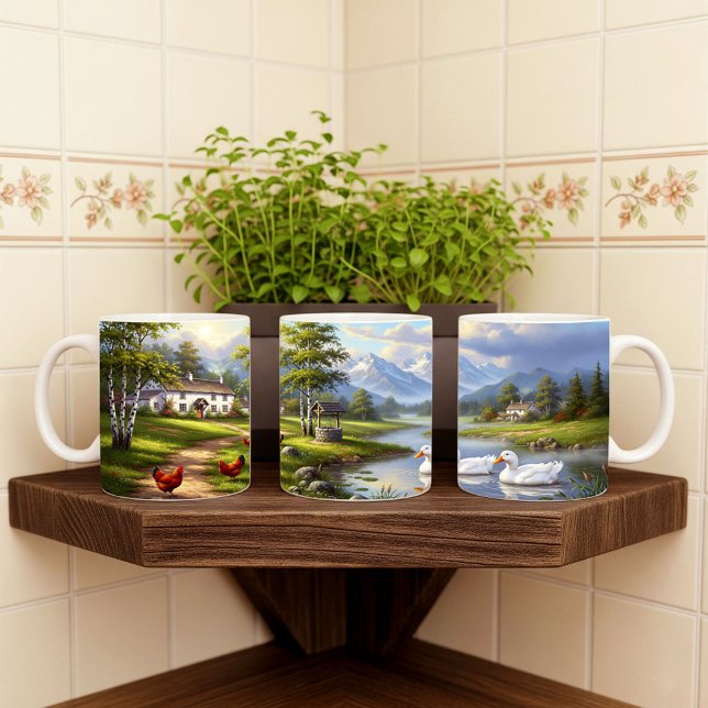 Pekin Ducks Digital Painting Mug Wrap Design (Creator Uploaded)