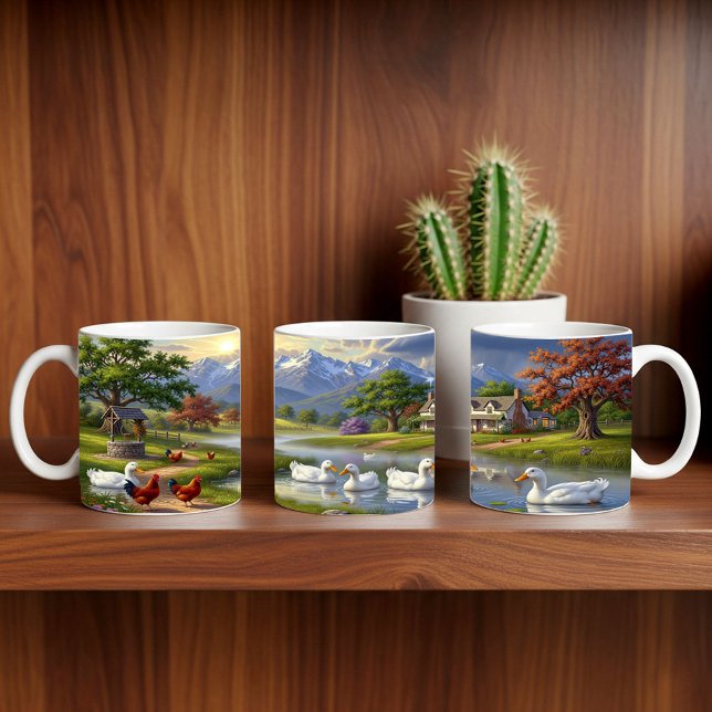 Pekin Ducks Digital Painting Mug Wrap Design (Creator Uploaded)
