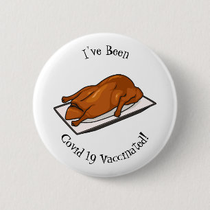 Peking duck cartoon illustration 2 inch round button