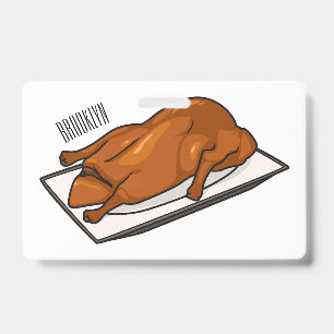 Peking duck cartoon illustration badge