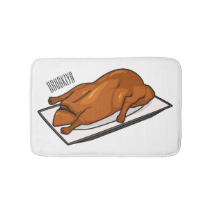 Peking duck cartoon illustration bath mat