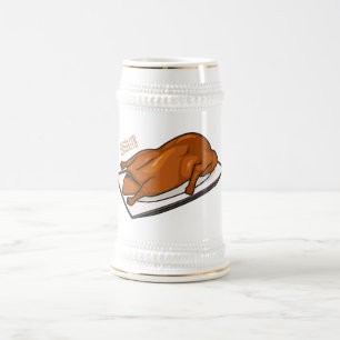 Peking duck cartoon illustration beer stein