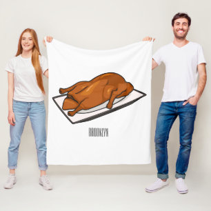 Peking duck cartoon illustration  fleece blanket