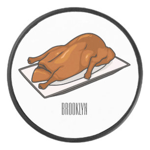 Peking duck cartoon illustration hockey puck