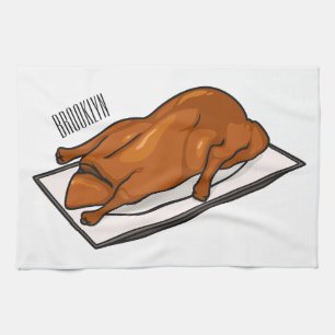 Peking duck cartoon illustration kitchen towel