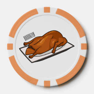 Peking duck cartoon illustration poker chips