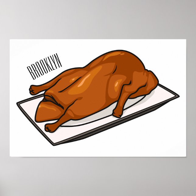 Peking duck cartoon illustration poster (Front)