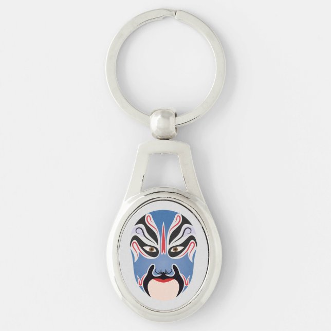 Peking opera makeup Lu Meng Keychain (Front)