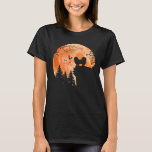 Pekingese And Moon Silhouette Dog Lover Halloween T-Shirt