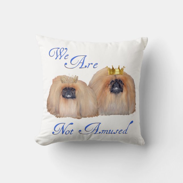 Pekingese Are Not Amused Throw Pillow (Front)