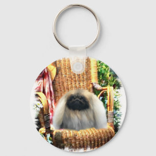 Pekingese Art Gifts Keychain