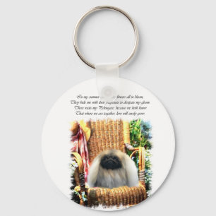 Pekingese Art Gifts Keychain