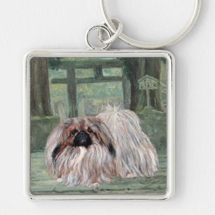 Pekingese at Oriental Gateway Keychain