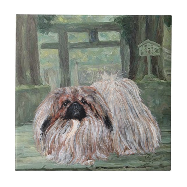 Pekingese at Oriental Gateway Tile (Front)
