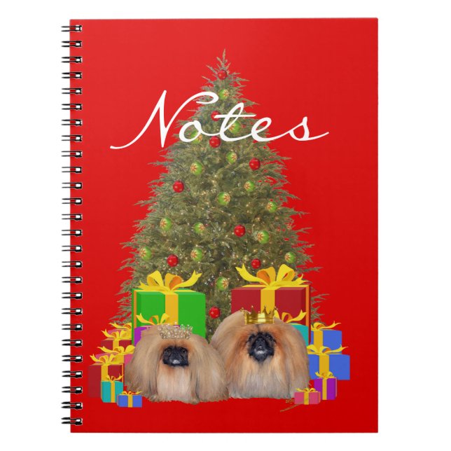 Pekingese at the Tree Notebook (Front)