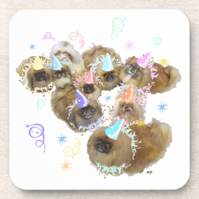 Pekingese Celebration Group Coaster (Front)