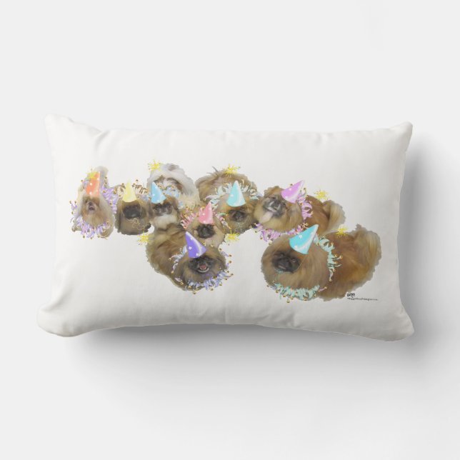 Pekingese Celebration Group Lumbar Pillow (Front)