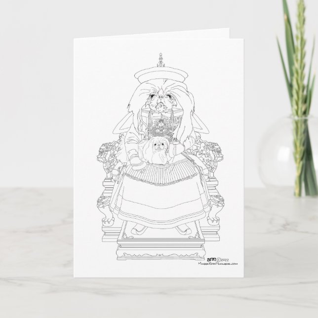 Pekingese Celestin Avec Carte Animale (Devant)